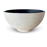 matches21 HOME & HOBBY Große Pflanzschale für draussen in 45 x 23 cm - Steinoptik Dekoschale Creme als wetterfeste Blumenschale