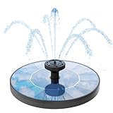 AMZtime Solarbrunnen für Draussen, Neuestes Upgrade Solar Springbrunnen für Außen,Teichpumpe Solar mit 6 Springbrunnenarten,Solar Gartenbrunnen für Wasserspiele, Gärten, Vogelbäder, Teiche
