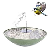 matches21 HOME & HOBBY Solar-Brunnen Set für draußen - 45 cm Schale grün als Garten-Brunnen Spring-Brunnen