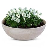 matches21 HOME & HOBBY Pflanzschale für draussen in Sand-Farben marmoriert 45 x 13 cm als wetterfeste Blumen-Schale