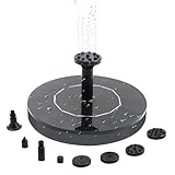 Solar Springbrunnen für Außen 13cm Rund, Kompatibel mit Garten und Teichdekoration, Schwimmende Solar Teichpumpe mit 6 Düsen, Umweltfreundliche Wasserspiel Lösung ohne Batterie