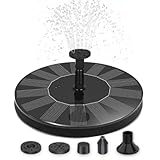 Solarbrunnen Wasser-Fontäne für draußen - 16 cm Schwimmende Solar Wasserpumpe mit 5 wechselbaren Aufsätzen - Springbrunnen Wasserspiel als Balkon Miniteich oder Garten-Brunnen Vogeltränke