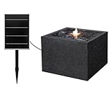 Dehner Solarbrunnen Biala, Solarbrunnen frostbeständig, Brunnen für Außen, mit LED Beleuchtung, ca. 32.5 x 44 x 44 cm, Polyethylen, schwarz