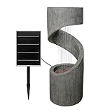 Dehner Gartenbrunnen Ronda, Solarbrunnen frostbeständig, Brunnen für Außen, mit LED Beleuchtung, ca. 79.5 x 31.5 x 31.5 cm, Polyresin, grau