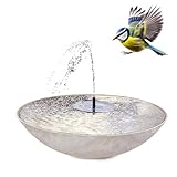 matches21 HOME & HOBBY Solar-Brunnen Set für draußen - 45 cm Schale Sand beige als Garten-Brunnen Spring-Brunnen