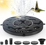 Solar Springbrunnen für außen, THEGUS Solarbrunnen für den Garten, Springbrunnen Solar Teichpumpe mit 6 Düsen, 1W Solarspringbrunnen für Aussen, Teiche, Gartendekoration, Vogel-Bad, Fisch-Behälter