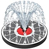 SZMP Solar Springbrunnen, 2025 Upgrade 3.5W Glas Solarpanel Solar Teichpumpe für Außen mit 8 Düsen & 4 Fixe Rohre, Solar Wasserpumpe Solar schwimmender Fontäne Pumpe für Garten, Teich, Vogel-Bad
