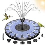 AMZtime 2.5W Solar Springbrunnen für Außen Upgrade Solarbrunnen für Draussen, Solar Teichpumpe mit 6 Effekte Solar Wasserpumpe Solar schwimmender Fontäne Pumpe für Garten teich Vogel-Bad