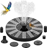 Solar Springbrunnen für Außen, Solarbrunnen für Draussen mit 6 Effekte Solar Wasserpumpe, Solar Teichpumpe für Gartenteich Oder Springbrunnen Vogel-Bad Fisch Behälter