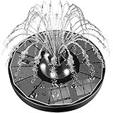 SZMP Solar Springbrunnen für außen 3.5W, Solar Teichpumpe mit 2200mAh Akku, 8 LED Licht Solarbrunnen mit 8 Düse & 4 Fixer Solar Wasserpumpe, Solar Schwimmender Solarbrunnen für Draussen, Vogel-Bad