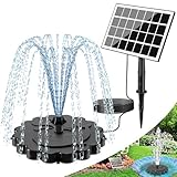 SZMP 2 in 1 Solar Springbrunnen 2026 Upgrade, 3.5W DIY Abnehmbares Sonnenkollektor, Solar Teichpumpe mit 3M Kabel & 8 Düsen, Solarbrunnen Für Den Garten, Solarpumpe Für Brunnen Kit für Vogelbad, Teich