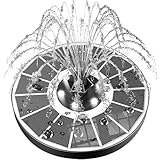 SZMP Solar Springbrunnen für außen 3.5W, Solar Teichpumpe mit 2200mAh Akku, 8 LED Licht Solarbrunnen mit 8 Düse & 4 Fixer Solar Wasserpumpe, Solar Schwimmender Solarbrunnen für Draussen, Vogel-Bad