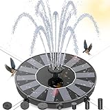 AMZtime Solar Springbrunnen für Außen, Neuestes Upgrade Solarbrunnen für Draussen mit 6 Effekte,Solar schwimmender Fontäne Pumpe für Wasserspiele,Gärten,Vogeltränken,Teich oder Fisch-Behälter