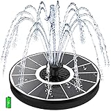 SZMP Solar Springbrunnen 2025 Neu 3.5W Solar Teichpumpe - Arbeiten an Trüben Tagen - Eingebaute 2000mAh Batterie, Solar Schwimmender Fontäne Pumpe mit 8 Düsen für Garten, Vogel-Bad, Fisch-Behälter