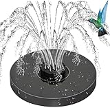 Solar Springbrunnen,〖Innovative 4-in-1 Düse〗Solar Teichpumpe Vogeltränke Springbrunnen, 1.8W Springbrunnen Solar Einstellbare Sprühhöhe, flächendeckende Solarpanels, Teich, Pool, Aquarium und Garte