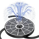 AISITIN Solar Springbrunnen für Außen Upgraded,3,7W Solarbrunnen für Draussen mit 4 Sprüh Effekten,Solar Teichpumpe Solar Schwimmender Fontäne Pumpe für Garten,Vogel-Bad,Teich,Wasserspiel