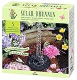 moses. Blatt & Blüte Solar-Brunnen, schwimmendes Wasserspiel für Garten, Terrasse & Balkon, Springbrunnen für den heimischen Teich, Gartenteich Zubehör mit 5 unterschiedlichen Wasserfontänen