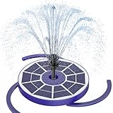 AISITIN Solar Springbrunnen für Außen Verbessert, 3,5W Solar Schwimmender Fontäne Pumpe mit Verschiedene Sprüh Effekten, mit Akku, Solarbrunnen für Draussen mit Dunkelblau Glasscheibe für Garten,Teich
