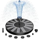 AISITIN Solar Springbrunnen für Außen Verbesserter, Solarbrunnen für Draussen mit 6 Sprüh Effekten, Solar Teichpumpe Solar Schwimmender Fontäne Pumpe für Garten, Teich, VogelBad, Wasserspiel-1PC