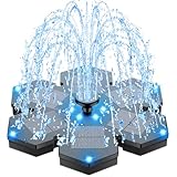 SZMP Solar Springbrunnen mit LED 2025 Upgrade, 3.5W Solar Teichpumpe, 2000mAh Akku, Solarpumpe für Brunnen mit 7 DIY Effekte, Solar schwimmender Fontäne Pumpe für Garten, Teich, Terrasse, Vogel-Bad