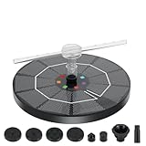 vvhippo Solar Springbrunnen für Außen, 2,5w Solarbrunnen für Draussen mit 8 Düsen, Solar Teichpumpe mit 8 LED, Solar Wasserpumpe Solar Schwimmender Fontäne Pumpe für Garten, Teich, Terrasse, Vogel Bad
