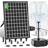 Biling 6W Solar Teichfilter mit Akku und 10 Düsen Teichpumpe Solar für klare Teiche bis 500L, leise Solarpumpe mit Wasserrohr für Mini Gartenteich, Zierbrunnen und Vogelbad Haustierpool Wasserspiel
