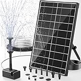 POPOSOAP 8W Solar Springbrunnen Außen, verbesserte Solar Teichpumpe mit Trockenlaufschutz, doppelwandige Düsen, 1,5 m Schlauch für Vogelbad, Teich, Aquarium, Gartenwasserfeature