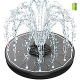 SZMP Solar Springbrunnen mit 3.5 Watt, 2000mAh Akku - Arbeiten an Trüben Tagen - 2025 Upgrade Glas Solar Teichpumpe Wasserpumpe Solar Schwimmender Fontäne Pumpe mit 8 Effekte für Garten, Vogel-Bad