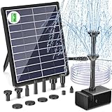 Biling 6W Solar Springbrunnen für außen mit Akku, 10 Fontänenstilen und mit 3000 mAh Batterie Solarbrunnen für Draussen Gartenteiche Vogel-Bad Schwimmende, mit Wasserleitung DIY Solar Wasserspiele