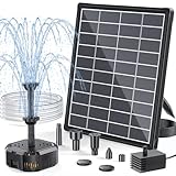 POPOSOAP Solarbrunnen mit Filter, 6,5W Solar Springbrunnen für außen für stabilen Tagesbetrieb, Kompakte Filterbox für kleinen Teich, Vogelbad oder Aquarium