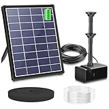 Biling 6W Solar Springbrunnen für außen mit 3000mAh Batterie Solar Teichpumpe mit Akku Solar Brunnenpumpen mit Akku, Solar Wasserpumpe Schwimmende Fontäne für Solar Wasserspiel Brunnen Draussen Teich
