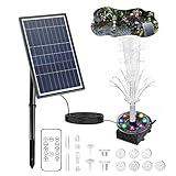 Boadw LED Solar Springbrunnen mit 7W Solar Panel Eingebaute 5000 mAh Batterie Solar Teichpumpe Solarbrunnen Fontäne Pumpe mit 10 Fontänenstile für Teich, Garten,DIY-Wasserspiele,Vogel Bad