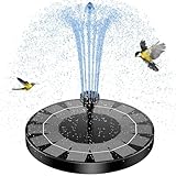 AISITIN Solarbrunnen für Draussen, 2,5W Solar Springbrunnen für Außen,Solar Teichpumpe Outdoor Wasserpumpe Solar Schwimmender Fontäne Pumpe mit 6 Fontänenstile für Garten, Vogel-Bad, Fisch-Behälter