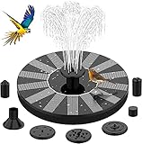 Solar Springbrunnen für Außen, Solar Teichpumpe mit 6 Effekte Solar Wasserpumpe Solar schwimmender Fontäne Pumpe für Gartenteich Oder Springbrunnen Vogel-Bad Fisch Behälter