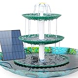 AISITIN DIY Brunnen, Vogeltränke Sets mit 3,5W Solar Springbrunnen, Vogelbad und DIY Solarbrunnen Abnehmbar und Geeignet für Vogeltränke, Garten, DIY Wasserspiel(Dunkelgrün)