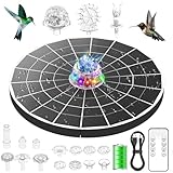 AISITIN 9W LED Solar Springbrunnen für Außen mit Fernbedienung, Solar Schwimmender Fontäne Pumpe mit 6000mAh Akku, Fontänenstile, Solarbrunnen für Draussen mit Kristallkugel für Garten,Teich,Vogelbad