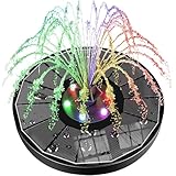 SZMP Solar Springbrunnen für außen 3.5W, Solar Teichpumpe mit 2200mAh Akku, 8 LED Licht Solarbrunnen mit 8 Düse & 4 Fixer Solar Wasserpumpe, Solar Schwimmender Solarbrunnen für Draussen, Vogel-Bad