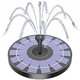 AISITIN Solar Springbrunnen für Außen, 2.5W Solarbrunnen für Draussen mit 4 Stützstangen Solar Teichpumpe Outdoor Wasserpumpe Solar Schwimmender Fontäne Pumpe mit 6 Effekte für Garten,VogelBad,Teich