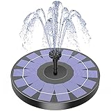 AISITIN Solar Springbrunnen für Außen, 2.5W Solarbrunnen für Draussen mit 4 Stützstangen Solar Teichpumpe Outdoor Wasserpumpe Solar Schwimmender Fontäne Pumpe mit 6 Effekte für Garten,VogelBad,Teich