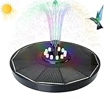 JIMACRO 1.6W Solar Springbrunnen für Außen mit LED, 16cm/6.3in Solar Springbrunnen für Außen mit Akku, SpringbrunnenVerbesserter für Vogelbad Gartenteich