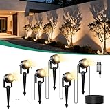 FIFlying Gartenbeleuchtung LED, 6 in 1 Gartenstrahler Strom mit 20m Kabel, 3000K Außenlampe, IP65 Wasserdicht Gartenlampen für Draußen, Gartenbrunnen, Rasenflächen, Pflanzen, Skulpturen, Wege, Zäune