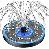 SZMP 2024 NEU Solar Springbrunnen für aussen 100% Glas, 3.5W Solar Teichpumpe mit 8 DIY Effekte Solar Wasserpumpe Solar schwimmender Fontäne Pumpe für Garten, Vogel-Bad, Teich, Fisch-Behälter