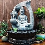 Brunnen Buddha mit LED Licht, Buddha Brunnen Mit Led Beleuchtung Outdoor, Indoor Wasserspiel Feng Shui Deko Brunnen Zier, Brunnen Deko, Buddha Brunnen