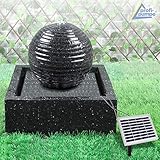 Gartenbrunnen Solarbrunnen Brunnen Vogelbad Wasserfall, Gartendeko mit Pumpe, Wasserspiel für Garten Terrasse, Balkon, Sehr Dekorativ, Led-Licht-Gartenleuchte (MODERN-2)
