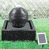 Solar Gartenbrunnen Brunnen Zierbrunnen Zimmerbrunnen Springbrunnen Brunnen mit LED-Licht und Li-Ion-Akku Wasserfall Wasserspiel (Solar - Gartenbrunnen MODERN-2 mit LED-Licht)