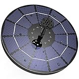 AISITIN Solarbrunnen für den Außenbereich, schwimmend, 3,5 W, Solarpumpe mit Akku und 6 Düsen, für Vogeltränke, Aquarium, Garten, Brunnen